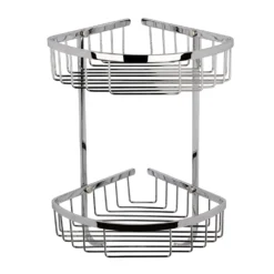 Hudson Reed Chrome Large 2 Tier Corner Basket