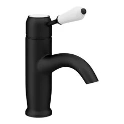 Lancaster Traditional Matt Black Single Lever Mono Basin Mixer Tap -Victorian Plumbing Shop lmb5td6