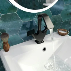 The Bath Co. Lotherton Matt Black Tall Basin Mixer Tap -Victorian Plumbing Shop loth002bk l3