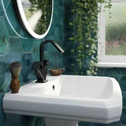 The Bath Co. Lotherton Matt Black Tall Basin Mixer Tap -Victorian Plumbing Shop loth002bk l4