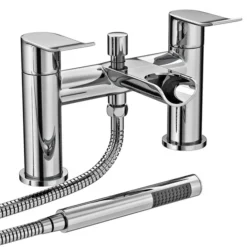 Luna Waterfall Bath Shower Mixer With Shower Kit - Chrome -Victorian Plumbing Shop lunawaterfallbathshowermixerwithshowerkitchromelrg