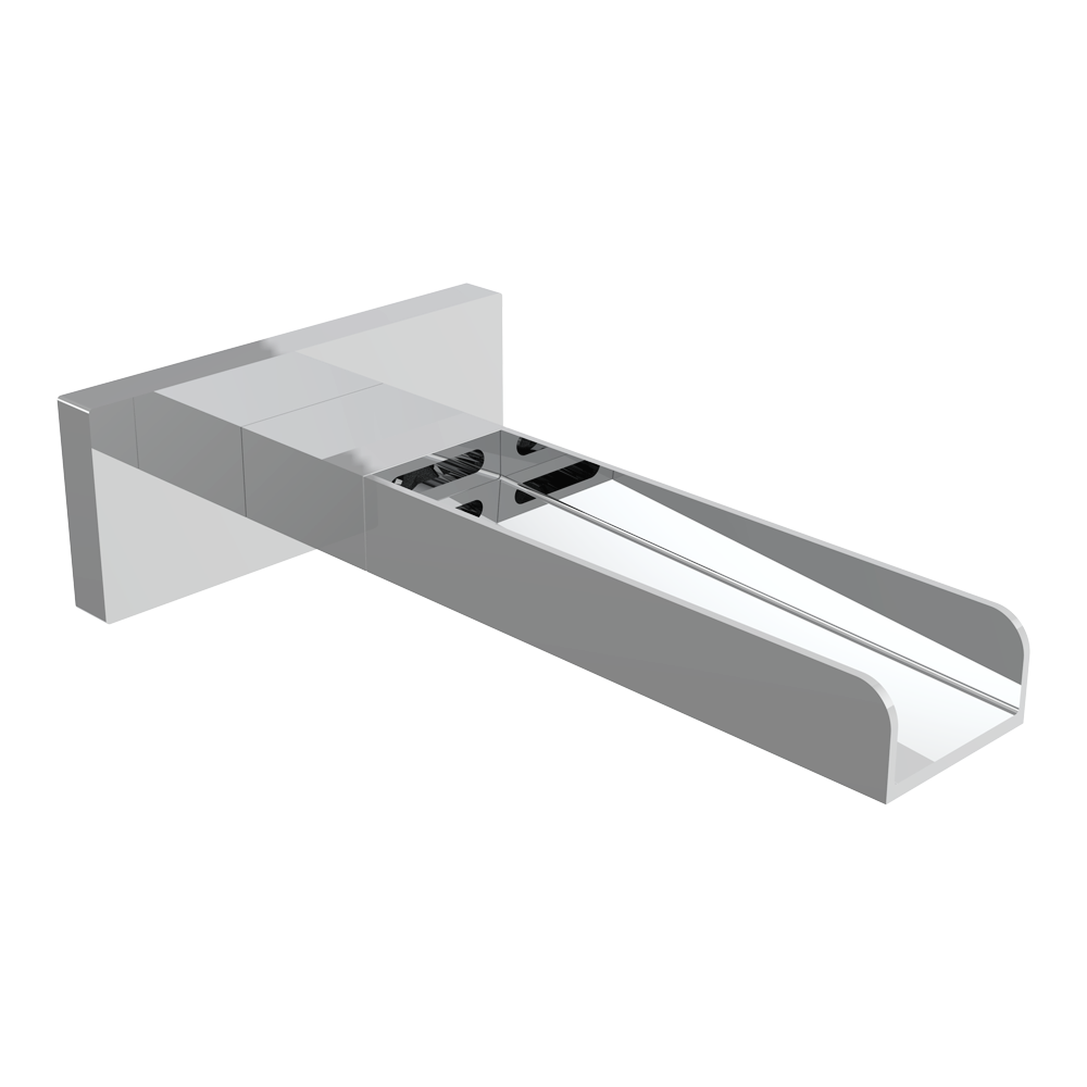 Milan Modern Wall Mounted Waterfall Basin/Bath Spout - Chrome 2 Milan Modern Wall Mounted Waterfall Basin/Bath Spout - Chrome - Image 2