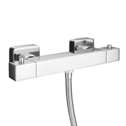 Milan Square Thermostatic Bar Shower Valve - Chrome -Victorian Plumbing Shop manhattansquarethermostaticbarshowervalvechromel