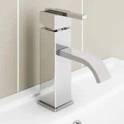 Milan Modern Mono Basin Mixer Tap - Chrome -Victorian Plumbing Shop mil001 d6n