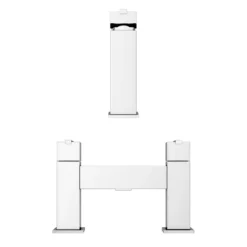 Milan Modern Mono Basin Mixer And Bath Filler - Chrome -Victorian Plumbing Shop mil001mil008d5n