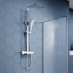 Summit Modern Square Thermostatic Shower Mixer - Chrome -Victorian Plumbing Shop mil002 l4