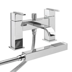 Milan Modern Bath Shower Mixer With Shower Kit - Chrome