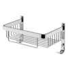Milan Wall Mounted Wire Soap Basket With Hooks - 210 X 140mm - Chrome -Victorian Plumbing Shop milsb1 l