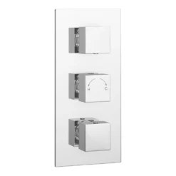 Milan Triple Square Concealed Thermostatic Shower Valve With Diverter Chrome -Victorian Plumbing Shop misvcd02 n l