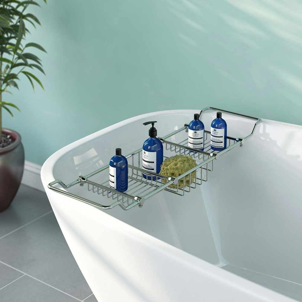 Accents Contemporary Extendable Chrome Bath Caddy 4 Accents Contemporary Extendable Chrome Bath Caddy - Image 4