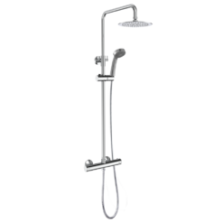 Monza Modern Round Thermostatic Shower Chrome -Victorian Plumbing Shop mza002 d3a