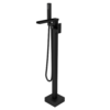 Monza Matt Black Waterfall Floor Mounted Freestanding Bath Shower Mixer -Victorian Plumbing Shop mzblkfs l2