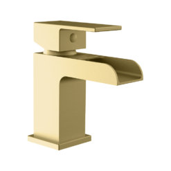 Monza Waterfall Mini Brushed Brass Basin Mixer Tap -Victorian Plumbing Shop mzmbmbb l2