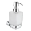Monza Wall Mounted Glass Soap Dispenser - Chrome -Victorian Plumbing Shop mzsdcp l