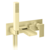 Monza Wall Mounted Bath Tap With Shower Brushed Brass -Victorian Plumbing Shop mzwmbtbb l6