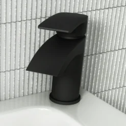 Nexus Matt Black Basin Mixer Tap -Victorian Plumbing Shop nex05kd7