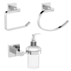 Nova Bathroom 3 Piece Accessory Set - Chrome -Victorian Plumbing Shop nv3pca l2a