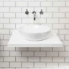 Nova Wall Hung Slimline Countertop Basin Shelf - Gloss White - 600 X 450mm -Victorian Plumbing Shop nv600wh lrg