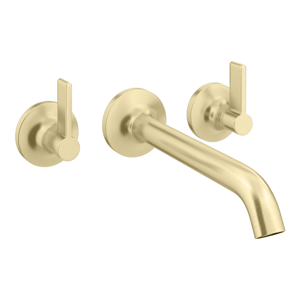 Opus Wall Mounted 3 Hole Bath Filler Tap Brushed Brass 1 Opus Wall Mounted 3 Hole Bath Filler Tap Brushed Brass