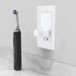 Proofvision Oral-B In Wall Electric Toothbrush Charger With Shaver Socket - White Plastic -Victorian Plumbing Shop pv12p d3