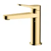 RAK Petit Round Standard Basin Mixer - Brushed Gold -Victorian Plumbing Shop rakper3001gl