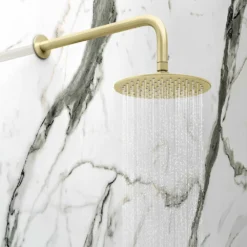 Arezzo Brushed Brass Round Shower Package With Concealed Valve + Head -Victorian Plumbing Shop rd2bbpk d1