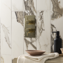 Arezzo Brushed Brass Round Shower Package With Concealed Valve + Head -Victorian Plumbing Shop rd2bbpkcm d8a