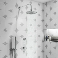 Cruze Round Outlet Elbow With Parking Bracket, Flex & Handset -Victorian Plumbing Shop rds001 d5