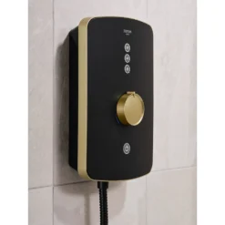 Triton Amala 9.5kw Electric Shower - Black/Brushed Brass -Victorian Plumbing Shop reama87 d3