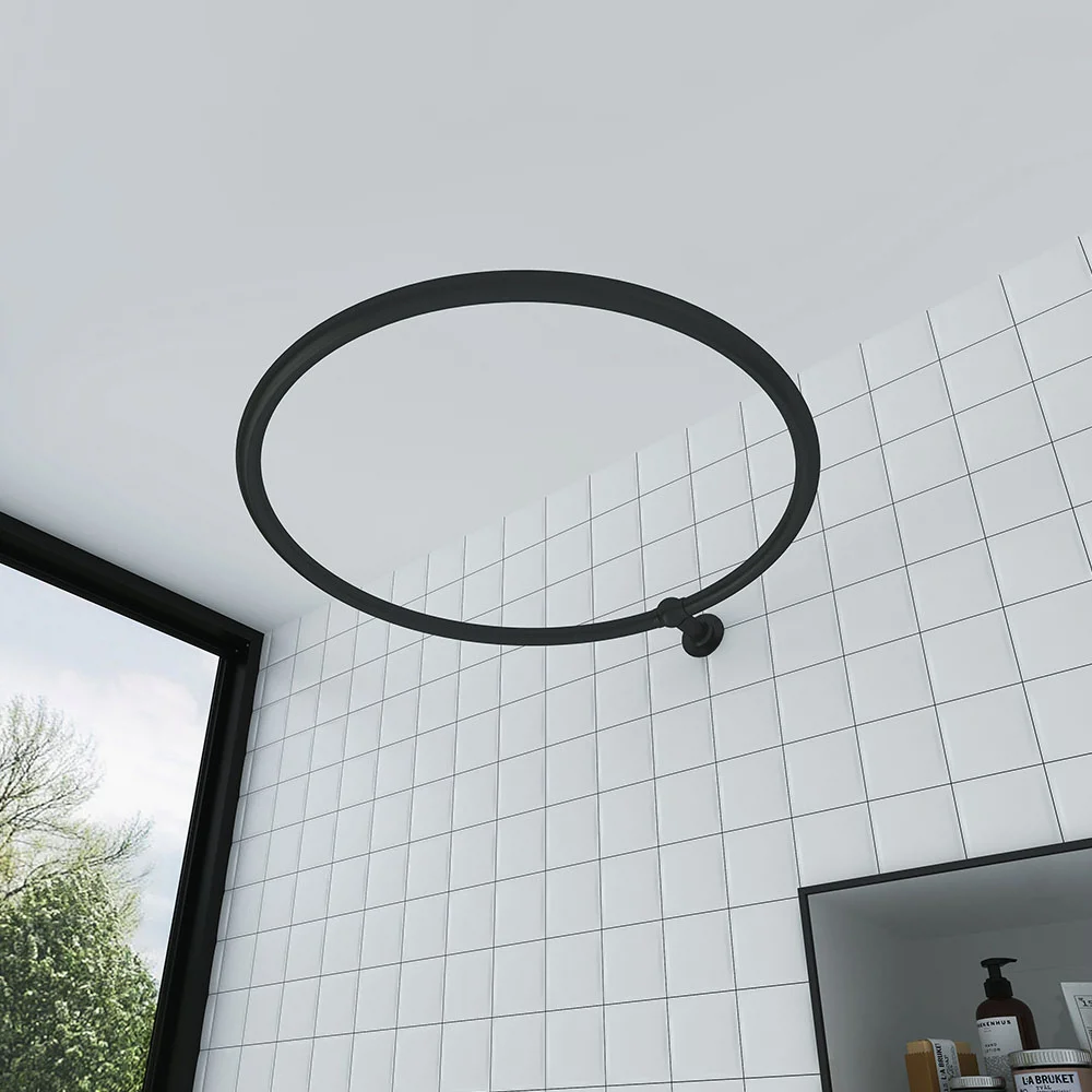 Chatsworth Traditional 800mm Diameter Matt Black Circular Shower Curtain Rail 1 Chatsworth Traditional 800mm Diameter Matt Black Circular Shower Curtain Rail