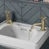 Burlington Riviera Art Deco Gold Basin Pillar Taps 14 Burlington Riviera Art Deco Gold Basin Pillar Taps -Victorian Plumbing Shop riv7gold d1