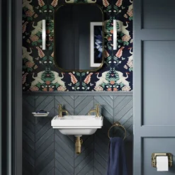 Burlington Riviera Art Deco Gold Basin Pillar Taps -Victorian Plumbing Shop riv7gold d3