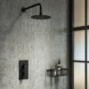 Arezzo Round Modern Twin Concealed Shower Valve - Matt Black -Victorian Plumbing Shop rsv31blknewd2