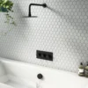 Arezzo Round Modern Triple Concealed Shower Valve - Matt Black -Victorian Plumbing Shop rtsvblk n d7
