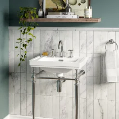 Roxbury Art Deco Chrome Deck Mounted (3TH) Basin Mixer With Waste 6 Roxbury Art Deco Chrome Deck Mounted (3TH) Basin Mixer With Waste -Victorian Plumbing Shop rx337c d4b