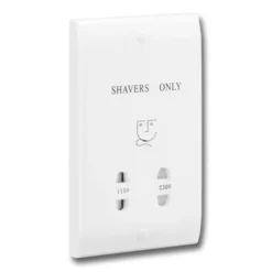 White Dual Voltage Shaver Socket