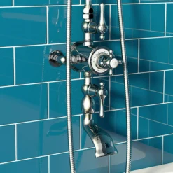 The Bath Co. Camberley Thermostatic Exposed Mixer Shower With Bath Filler -Victorian Plumbing Shop shs29 l6