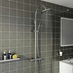 Orchard Derwent Round Head Shower Riser System -Chrome -Victorian Plumbing Shop shs4