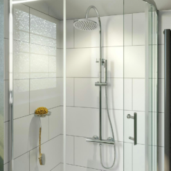 Orchard Derwent Chrome Round Head Shower Riser System -Victorian Plumbing Shop shs4a l1
