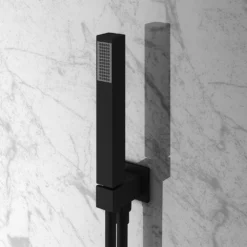 Arezzo Matt Black Square Triple Thermostatic Shower Pack With Head + Handset 14 Arezzo Matt Black Square Triple Thermostatic Shower Pack With Head + Handset -Victorian Plumbing Shop sq3blkpk nd3