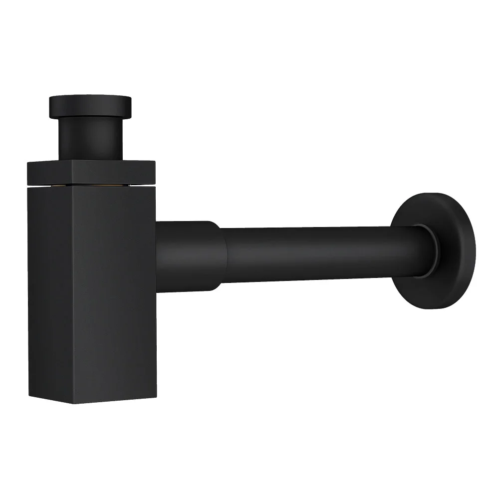 Arezzo Square Matt Black Modern Basin Bottle Trap 4 Arezzo Square Matt Black Modern Basin Bottle Trap - Image 4