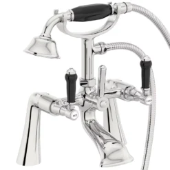 Orchard Winchester Bath Shower Mixer Tap With Black Lever Handles -Victorian Plumbing Shop t8151bh v2