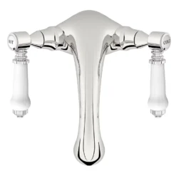 Orchard Winchester Basin Mixer Tap With White Lever Handles - Chrome -Victorian Plumbing Shop tap78a lv8