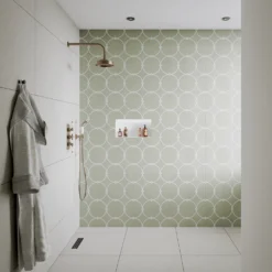 Chatsworth 1928 Antique Brass Traditional Shower With Concealed Valve, 8" Head + Handset -Victorian Plumbing Shop tat fer l2 1