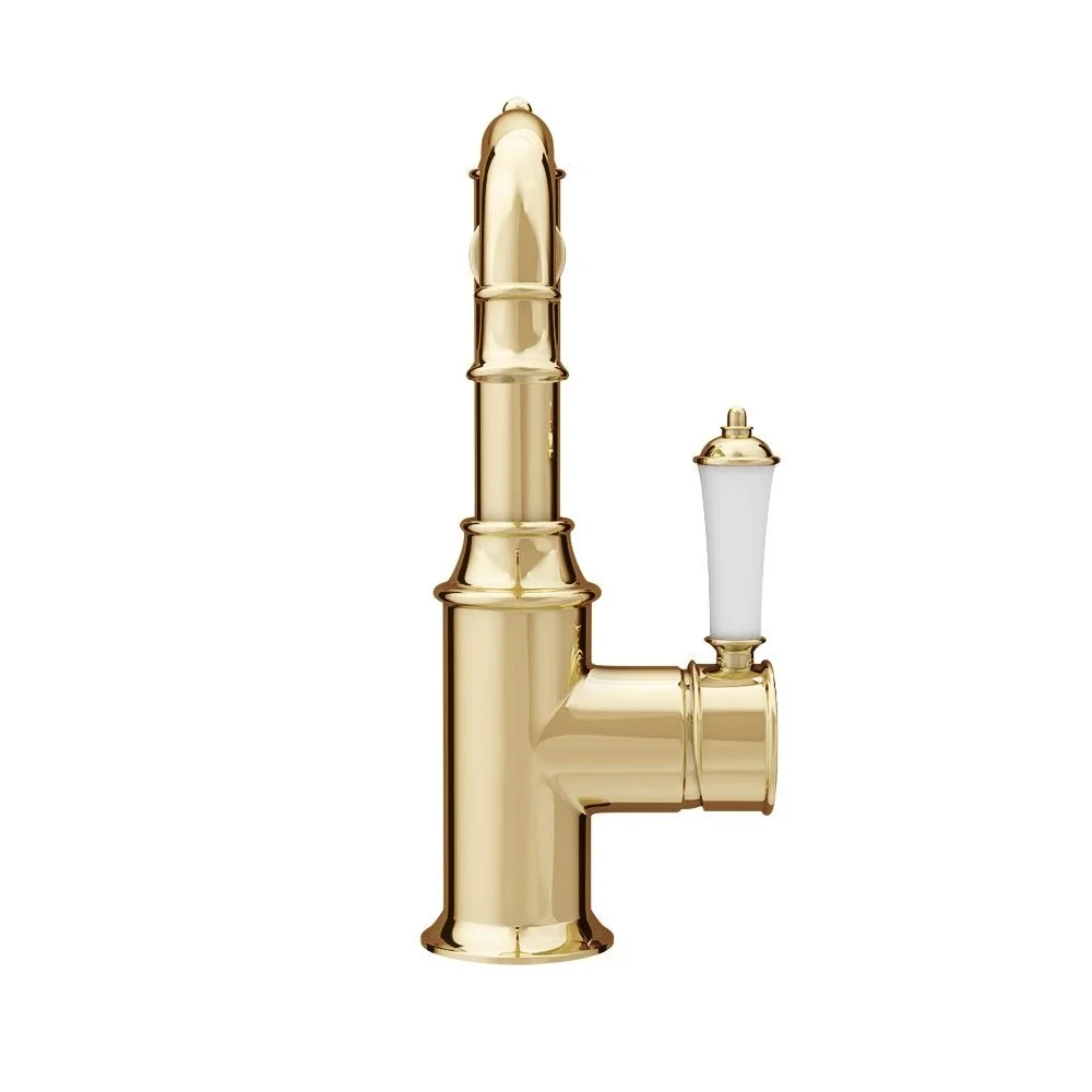 Trafalgar Traditional Gold Mono Basin Mixer Tap 2 Trafalgar Traditional Gold Mono Basin Mixer Tap - Image 2