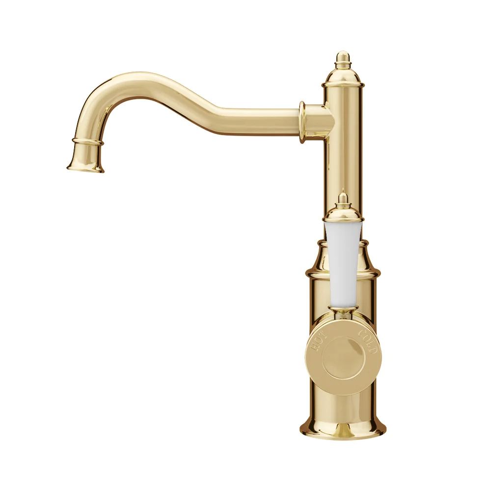 Trafalgar Traditional Gold Mono Basin Mixer Tap 3 Trafalgar Traditional Gold Mono Basin Mixer Tap - Image 3