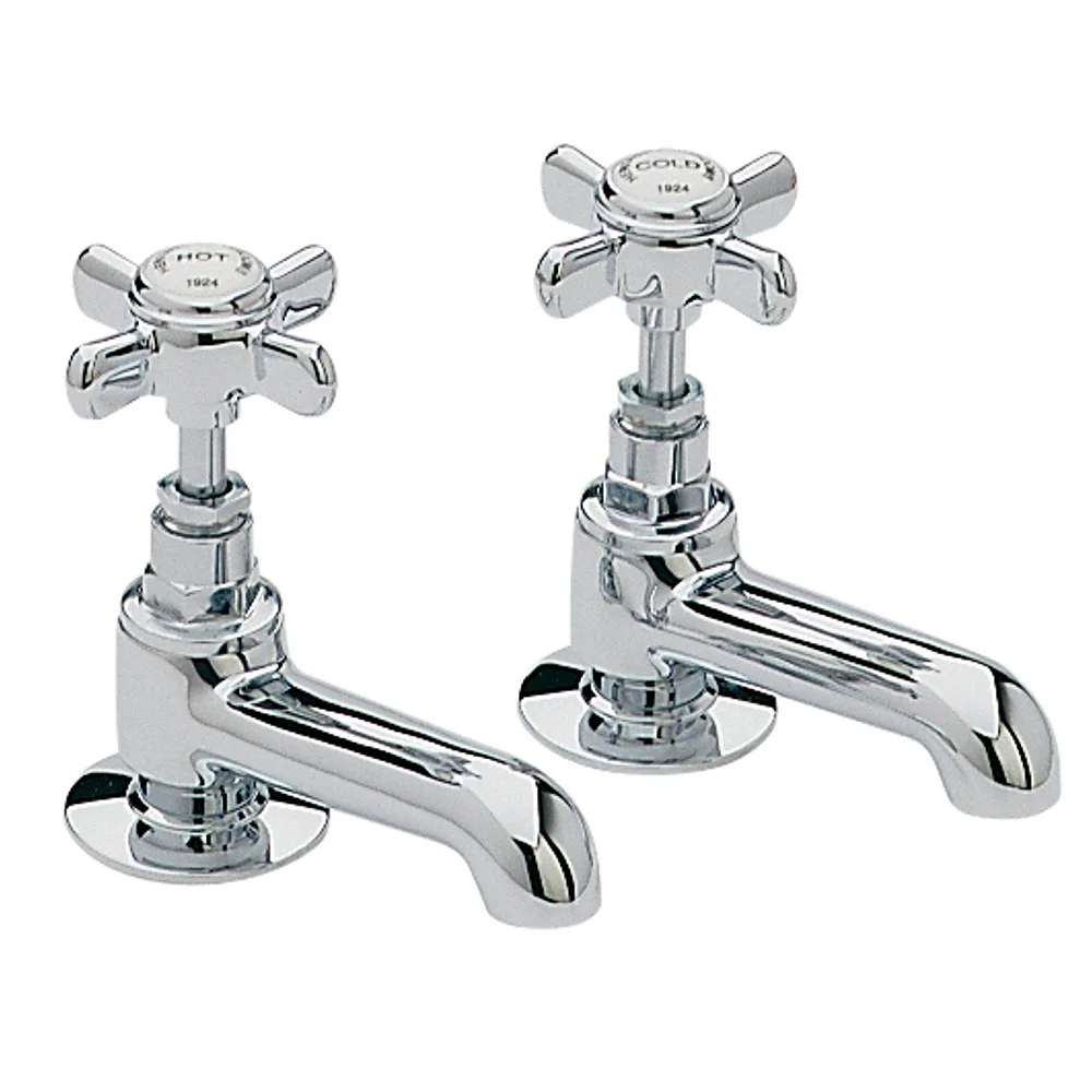 Heritage - Dawlish Basin Pillar Taps - Chrome 1 Heritage - Dawlish Basin Pillar Taps - Chrome