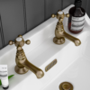 Trafalgar Crosshead Pillar Basin Taps (Pair) Antique Brass 5 Trafalgar Crosshead Pillar Basin Taps (Pair) Antique Brass -Victorian Plumbing Shop tfgbasinab d3