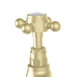 Trafalgar Crosshead Pillar Basin Taps (Pair) Brushed Brass 9 Trafalgar Crosshead Pillar Basin Taps (Pair) Brushed Brass -Victorian Plumbing Shop tfgbasinbb d1