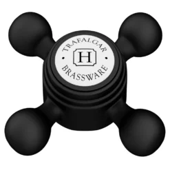 Trafalgar Wall Mounted Basin Spout And Crosshead Stop Taps - Matt Black 5 Trafalgar Wall Mounted Basin Spout And Crosshead Stop Taps - Matt Black -Victorian Plumbing Shop tfgbasinmb d3 2